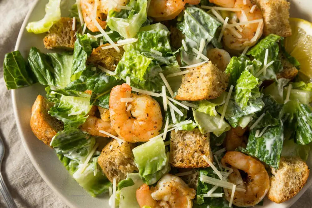 Healthy Shrimp Caesar Salad