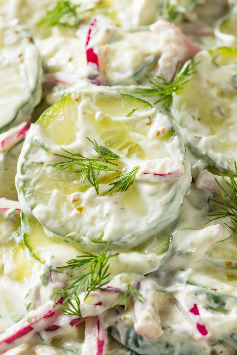 Low Calorie Creamy Cucumber Salad