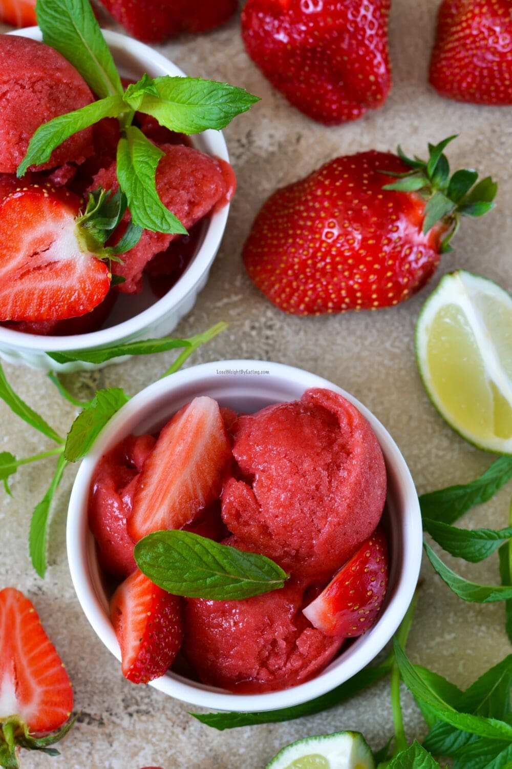 Low Calorie Strawberry Sorbet