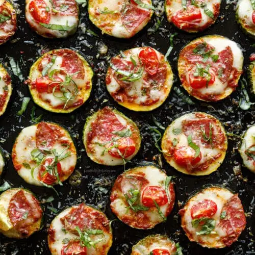 Low Calorie Zucchini Pizza Bites