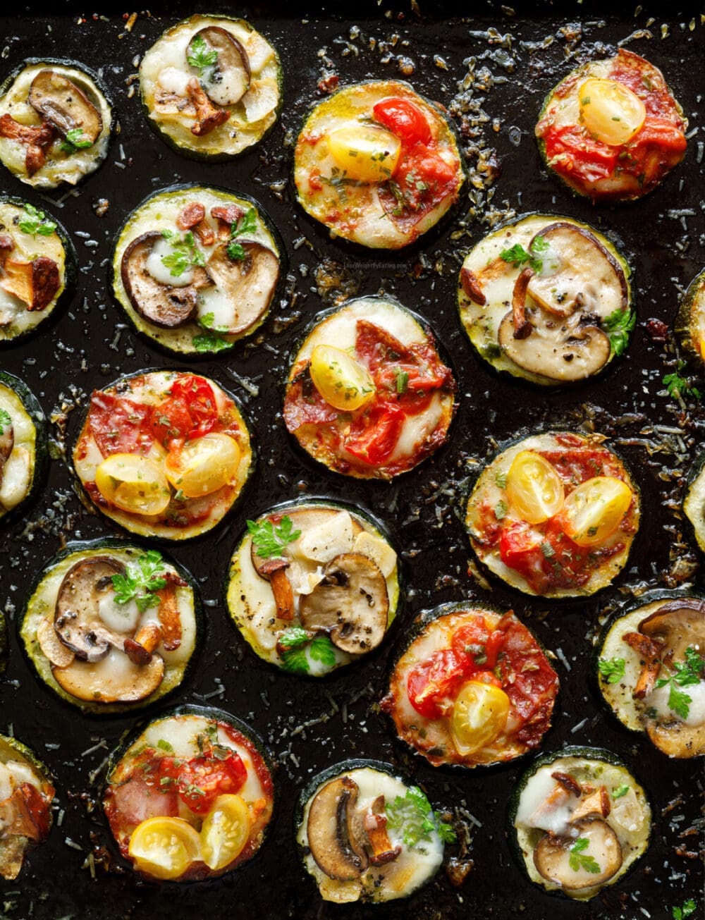 Low Calorie Zucchini Pizza Bites