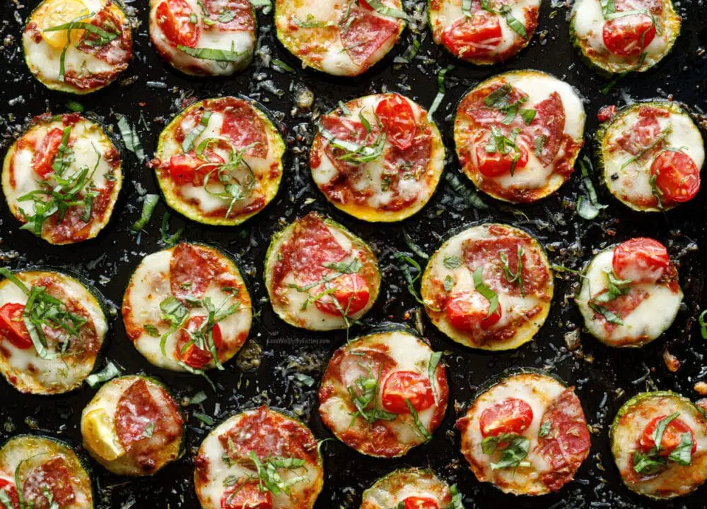 Low Calorie Zucchini Pizza Bites