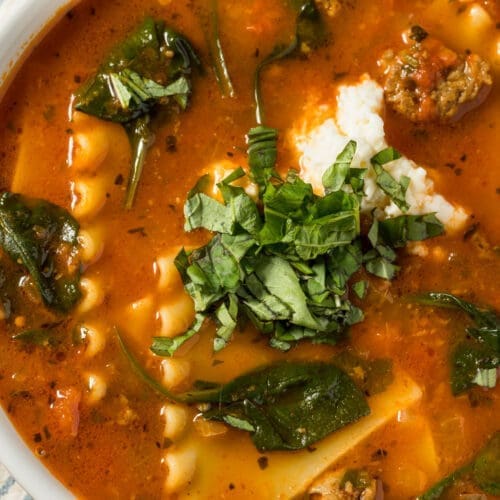 Low Calorie Lasagna Soup