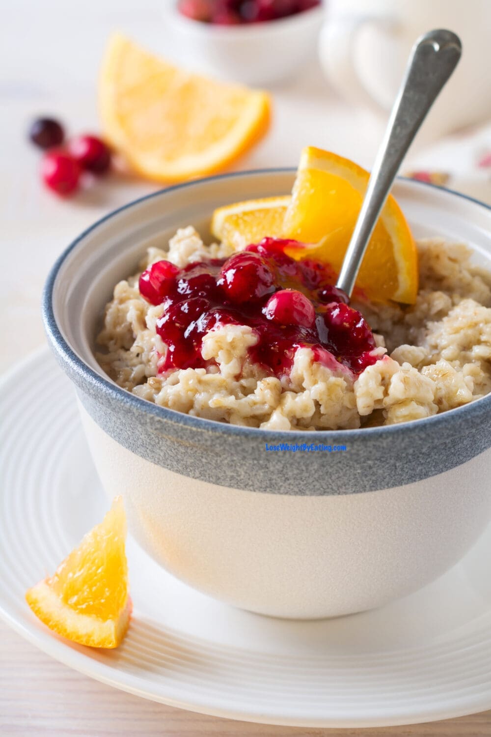 Low Calorie Cranberry Orange Oatmeal