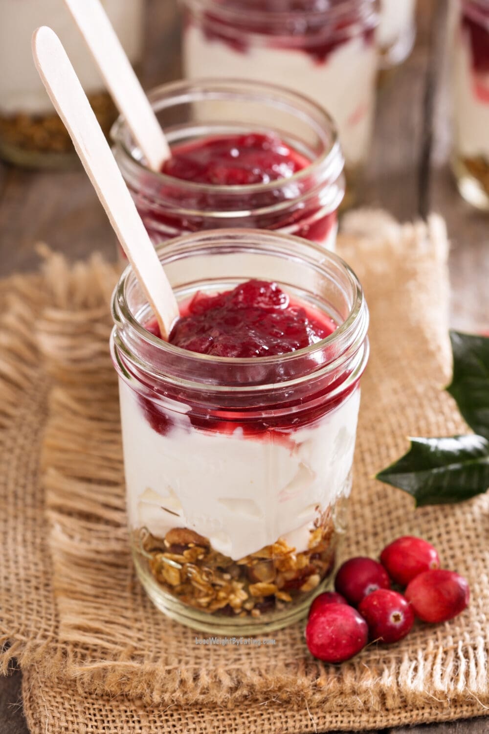 Low Calorie Cranberry Sauce Parfaits