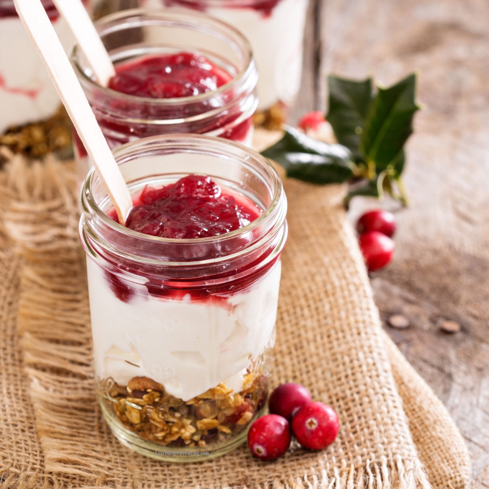 Low Calorie Cranberry Sauce Parfaits