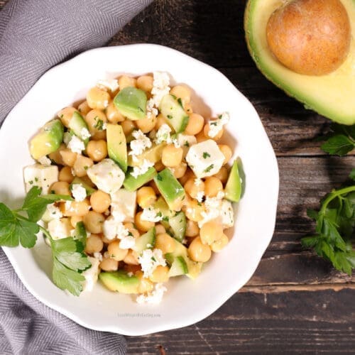 Low Calorie Chickpea Avocado Salad