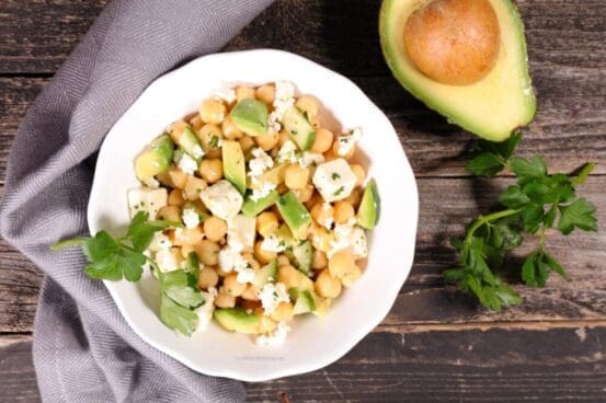 Low Calorie Chickpea Avocado Salad