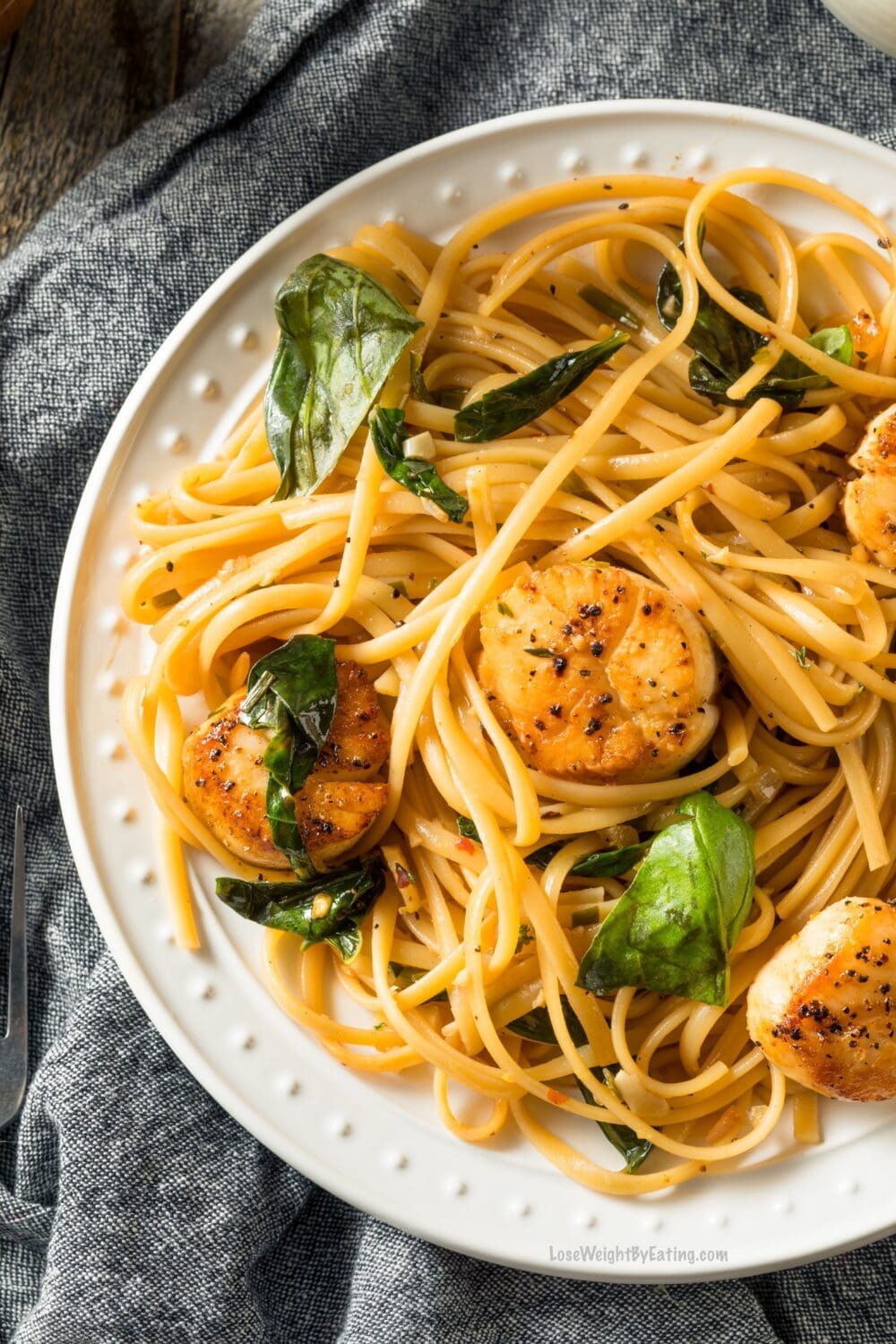 Low Calorie High Protein Lemon Scallop Pasta