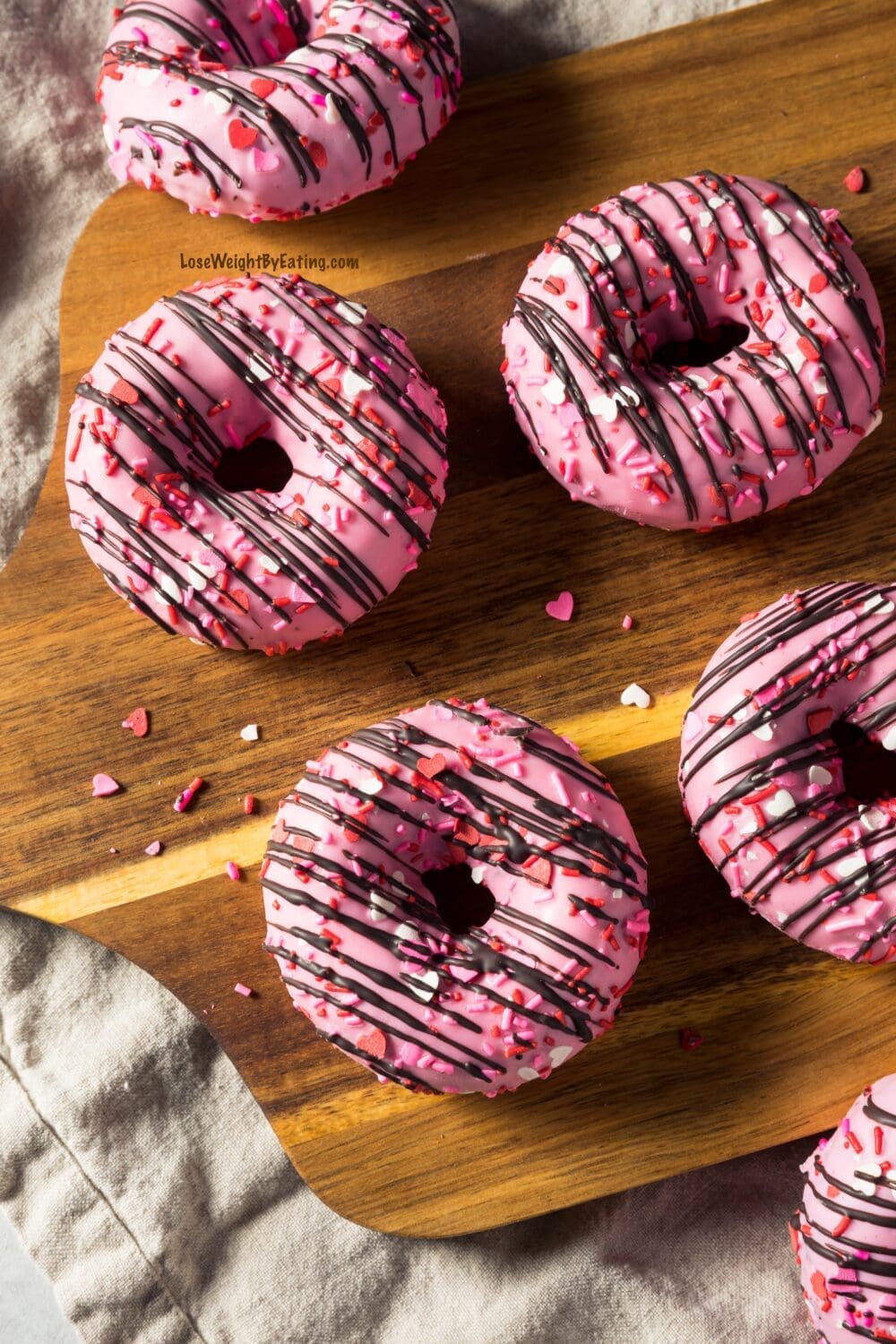 Low Calorie Strawberry Chocolate Glazed Donuts