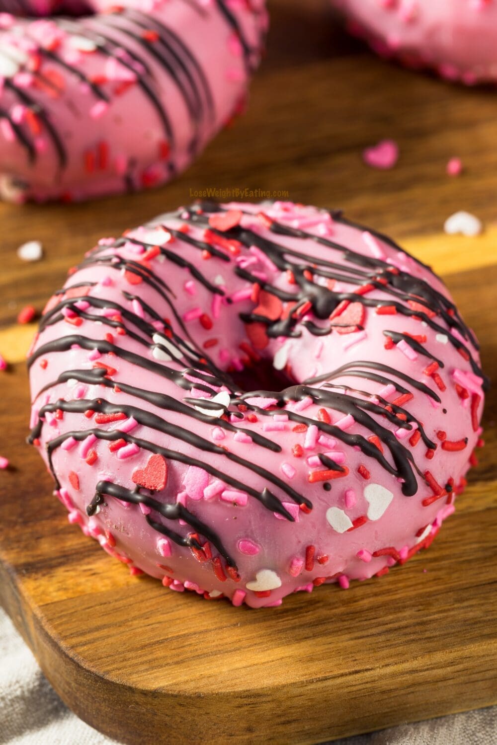 Low Calorie Strawberry Chocolate Glazed Donuts