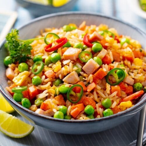 Low Calorie Ham Fried Rice