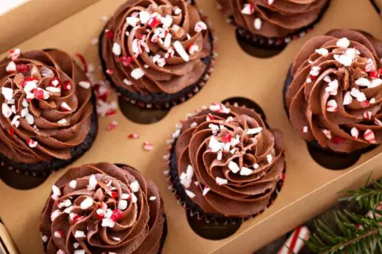 Low Calorie Chocolate Candy Cane Cupcakes