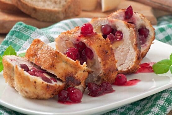 Low Calorie Cranberry Stuffed Chicken Breasts