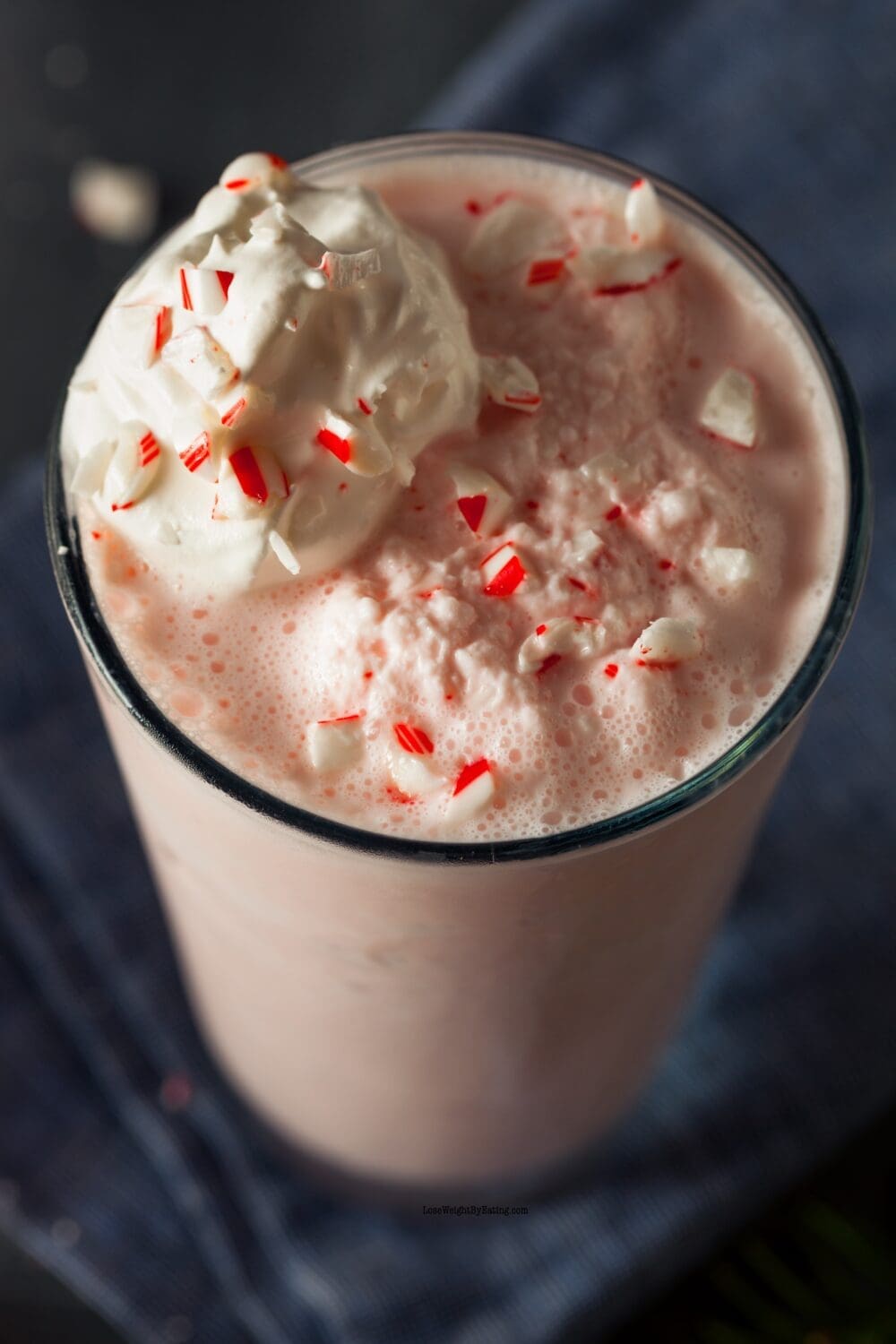 Low Calorie High Protein Candy Cane Milkshakes