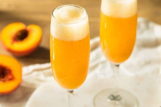 Low Calorie Bellini Mocktails