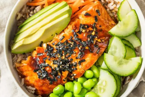 Low Calorie Teriyaki Salmon Bowls